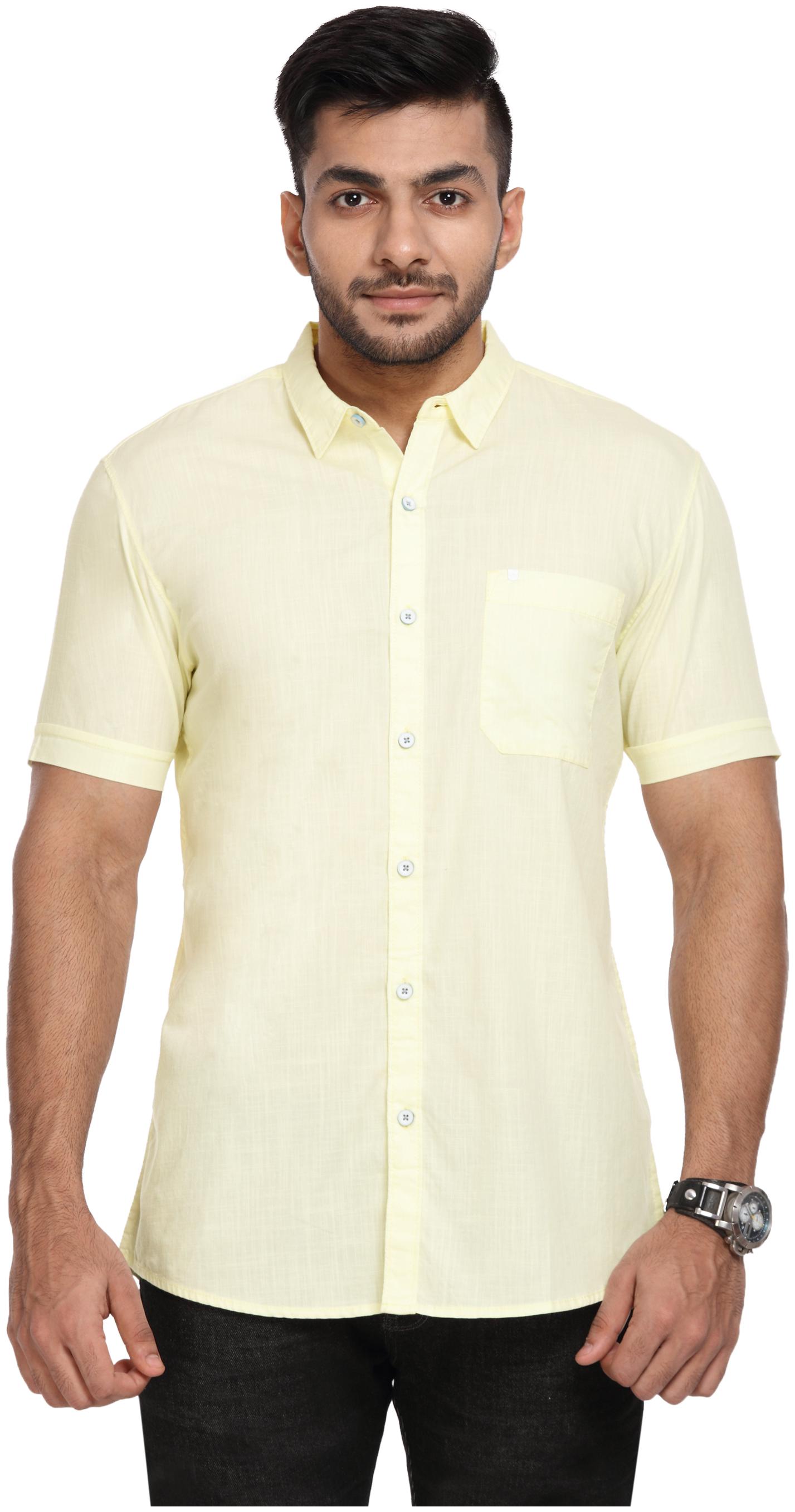 

Wrangler Men Yellow Solid Regular Fit Casual Shirt