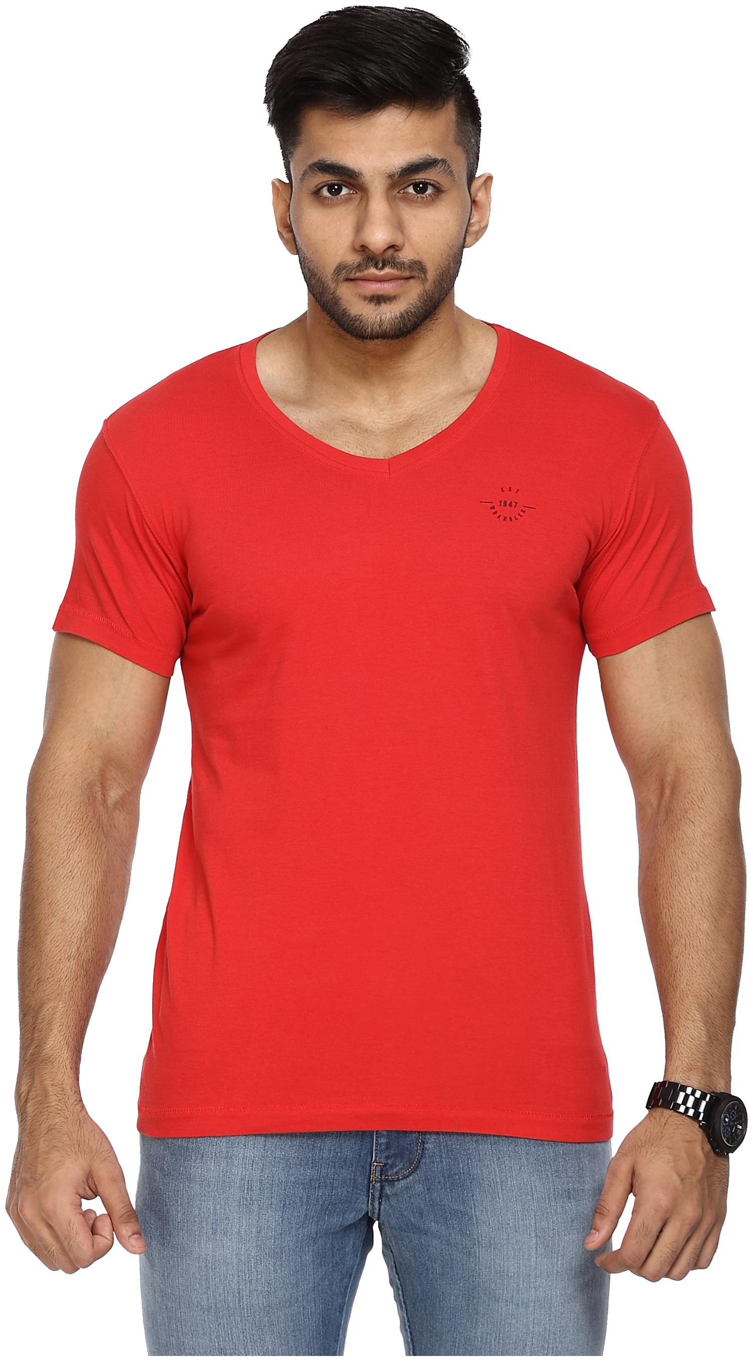 

Wrangler Men Red Slim fit Cotton V neck T-Shirt - Pack Of 1