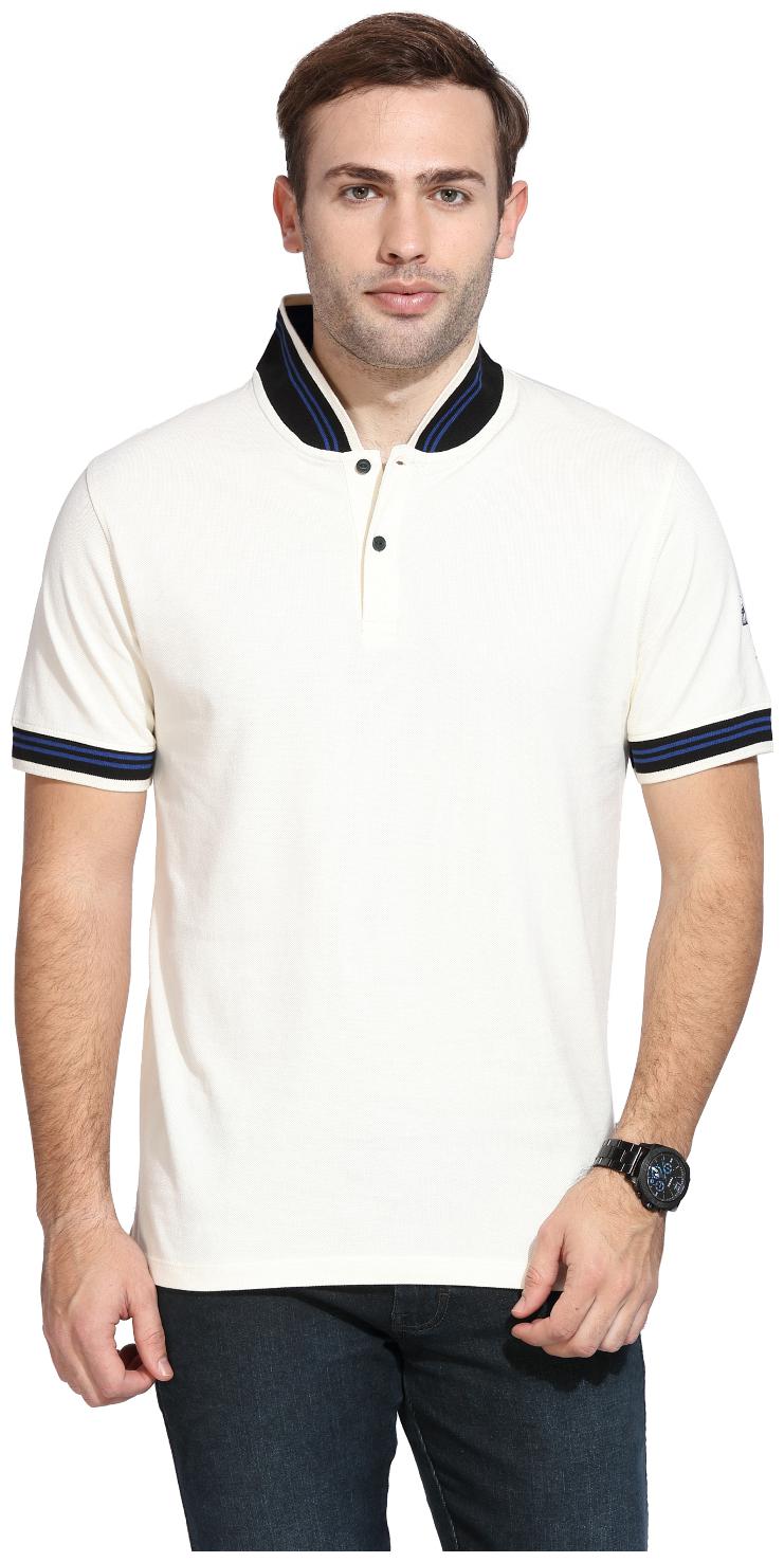 

Wrangler Men White Regular fit Cotton Mandarin collar T-Shirt - Pack Of 1