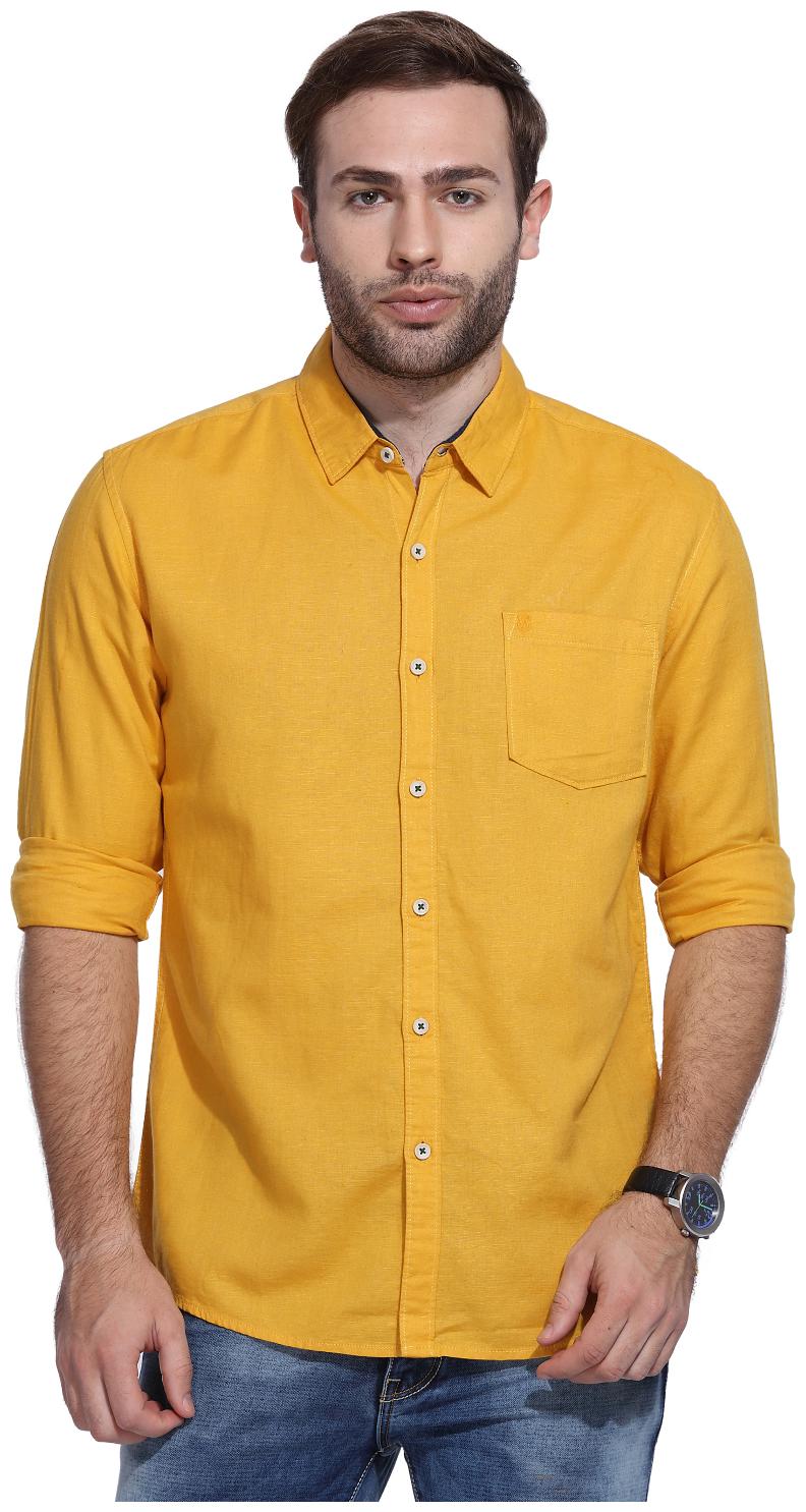 

Wrangler Men Yellow Solid Slim Fit Casual Shirt
