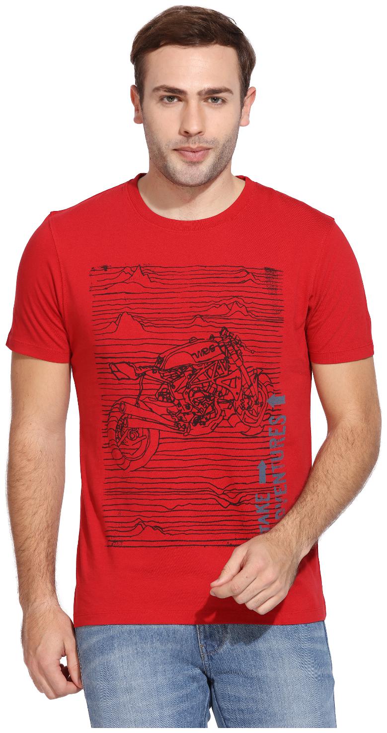 

Wrangler Men Red Regular fit Cotton Round neck T-Shirt - Pack Of 1