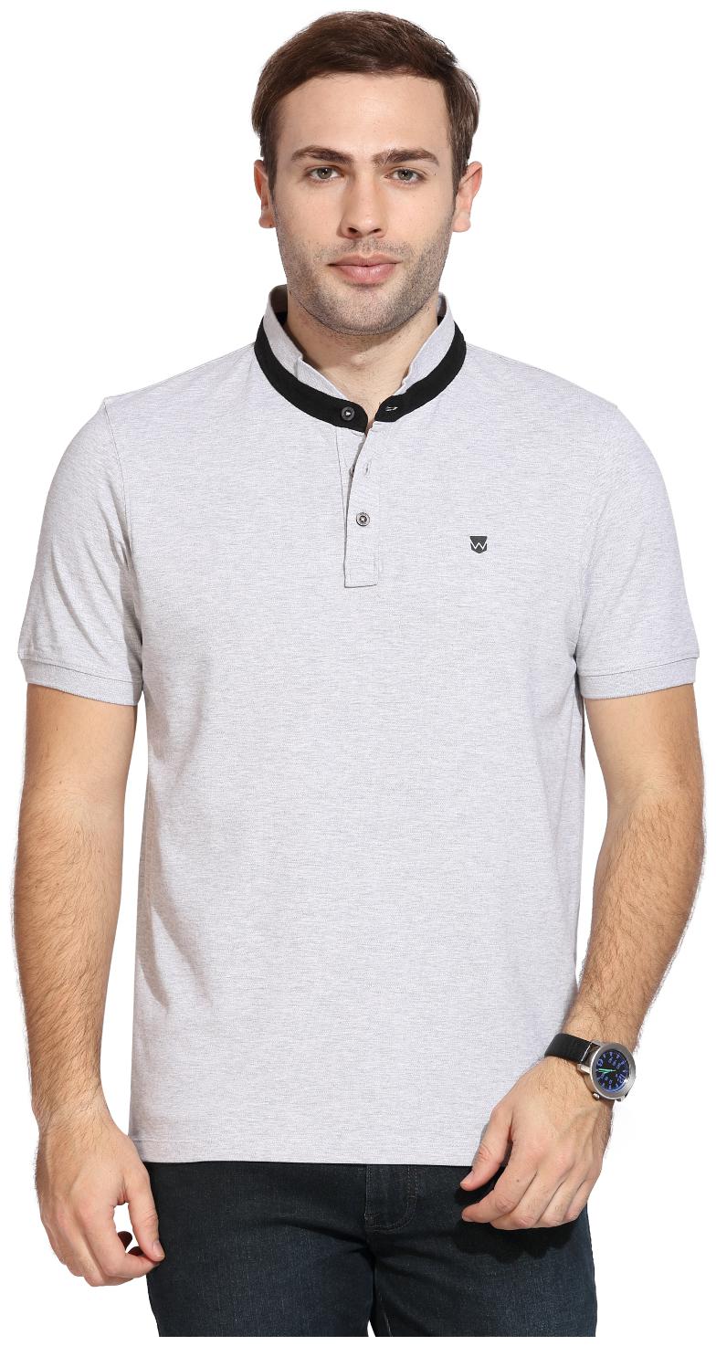 

Wrangler Men Grey Regular fit Cotton Henley neck T-Shirt - Pack Of 1