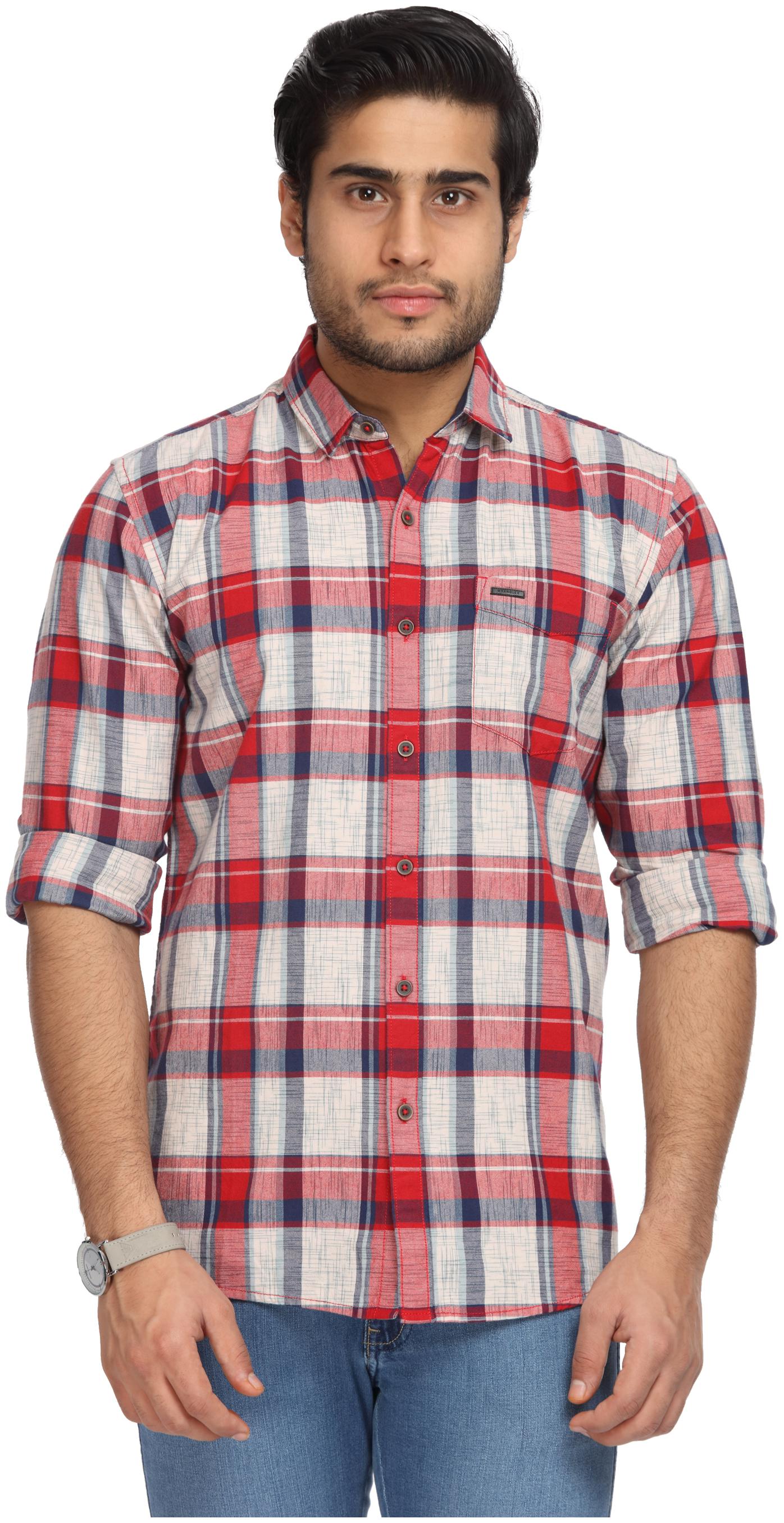 

Wrangler Men Red Checked Regular Fit Casual Shirt