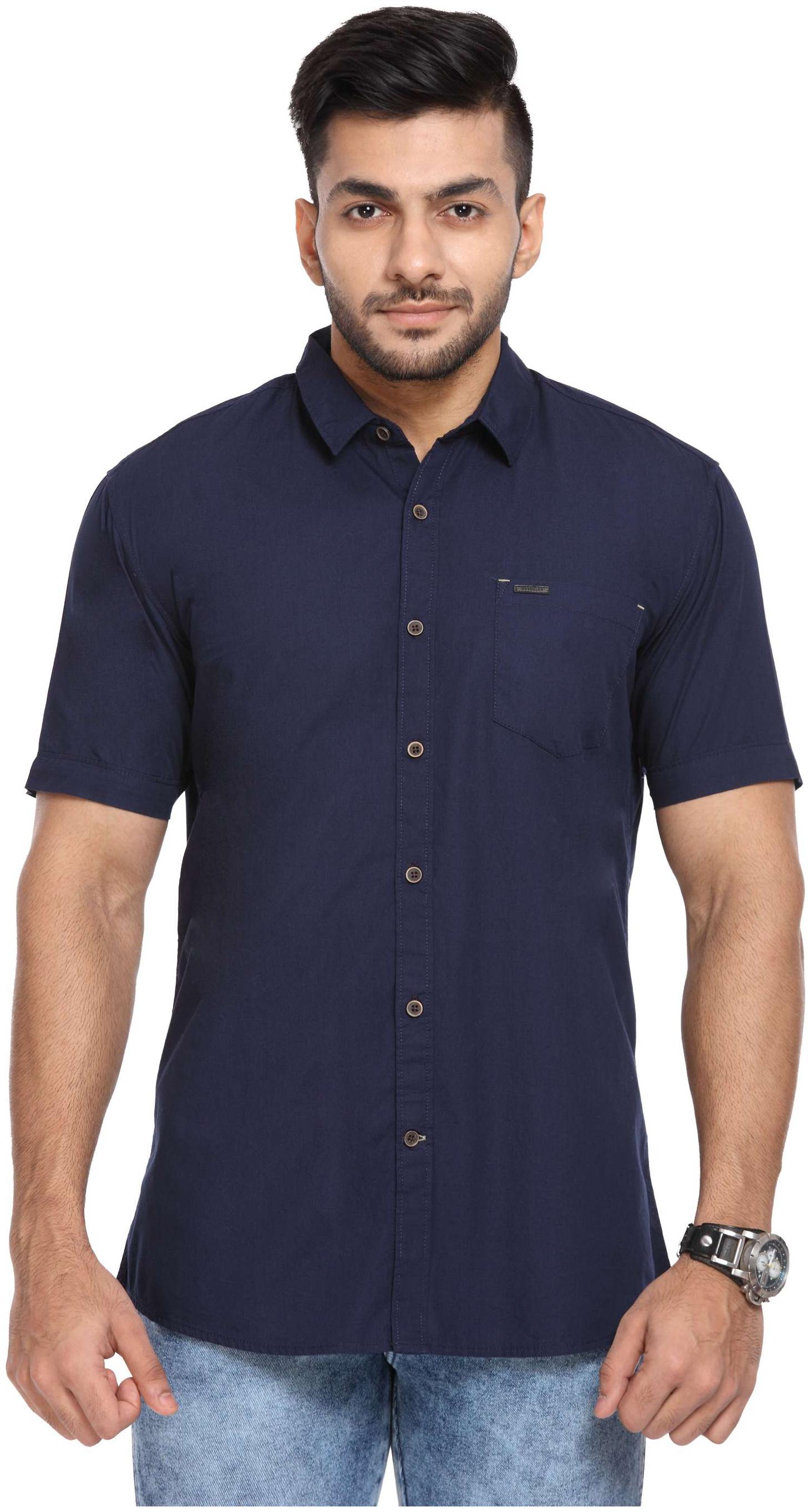 

Wrangler Men Blue Solid Regular Fit Casual Shirt