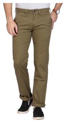 

Wrangler Men Green Solid Slim fit Regular trousers
