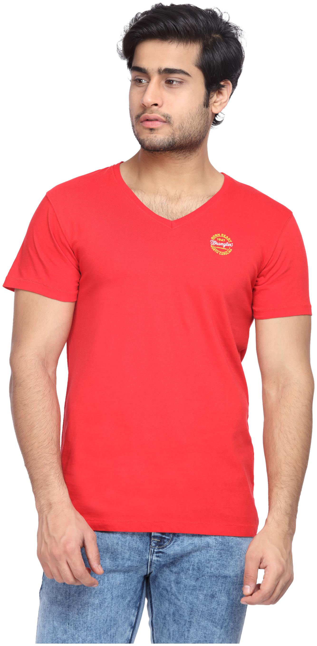 

Wrangler Men Red Slim fit Cotton V neck T-Shirt - Pack Of 1