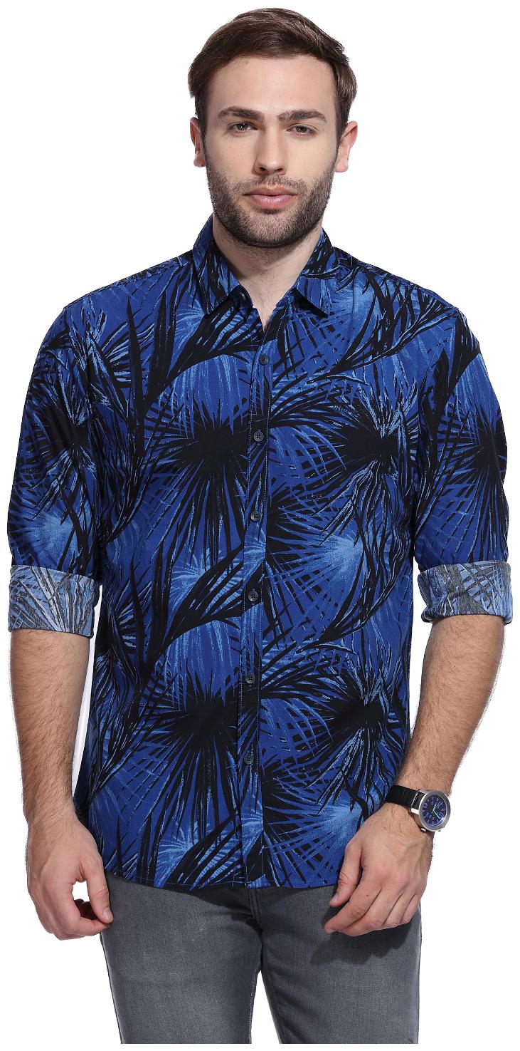 

Wrangler Men Blue Printed Slim Fit Casual Shirt