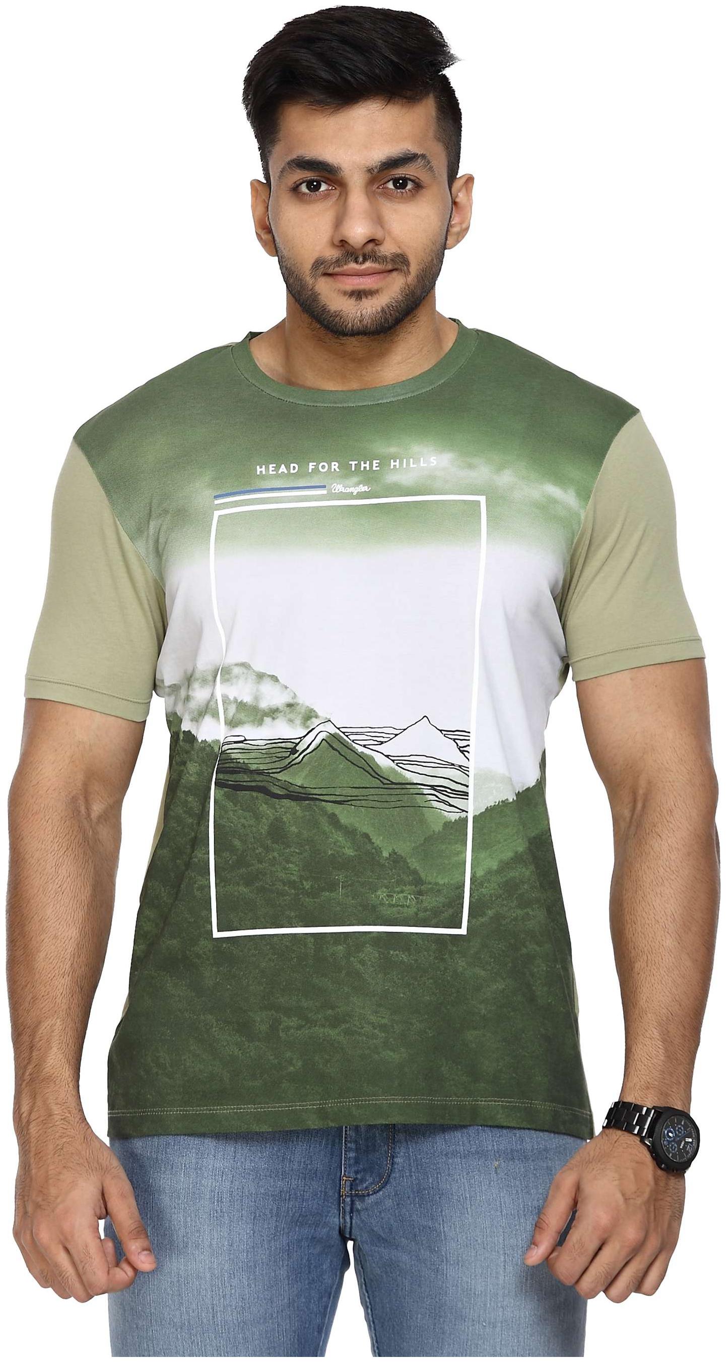 

Wrangler Men Green Regular fit Cotton Round neck T-Shirt - Pack Of 1