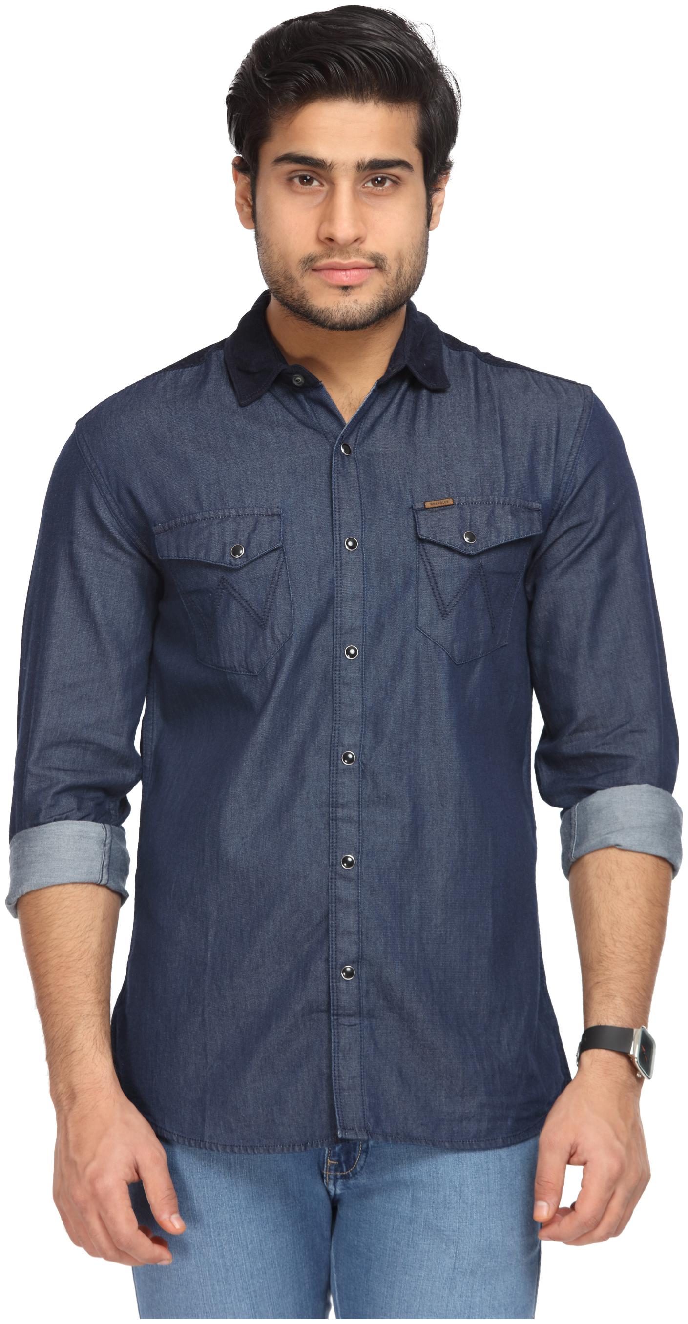 

Wrangler Men Blue Solid Slim Fit Casual Shirt