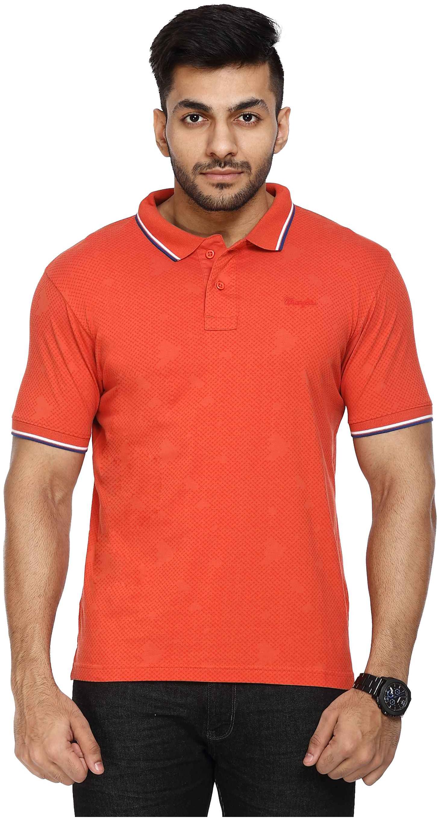 

Wrangler Men Orange Regular fit Cotton Polo collar T-Shirt - Pack Of 1