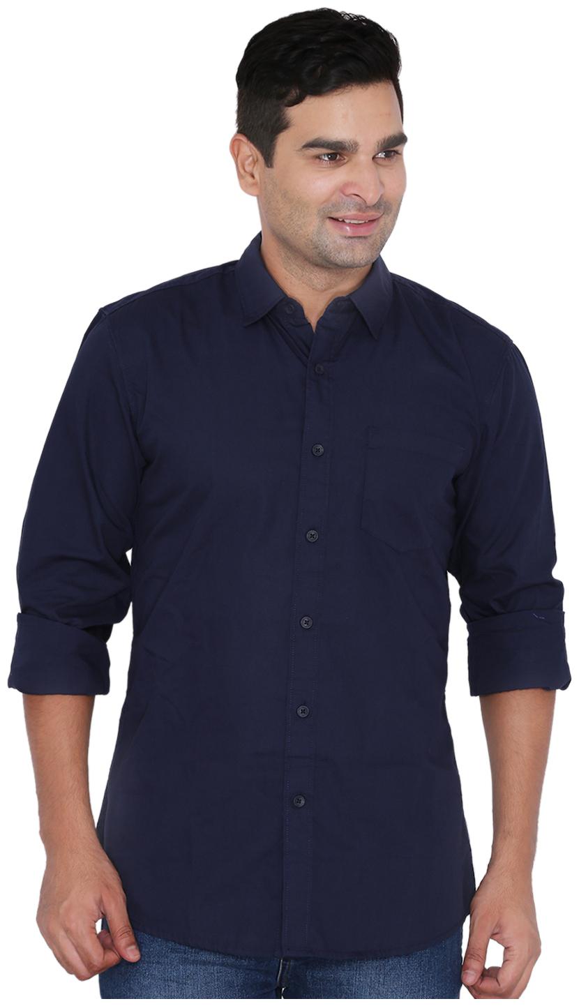 

Wrangler Men Blue Solid Regular Fit Casual Shirt