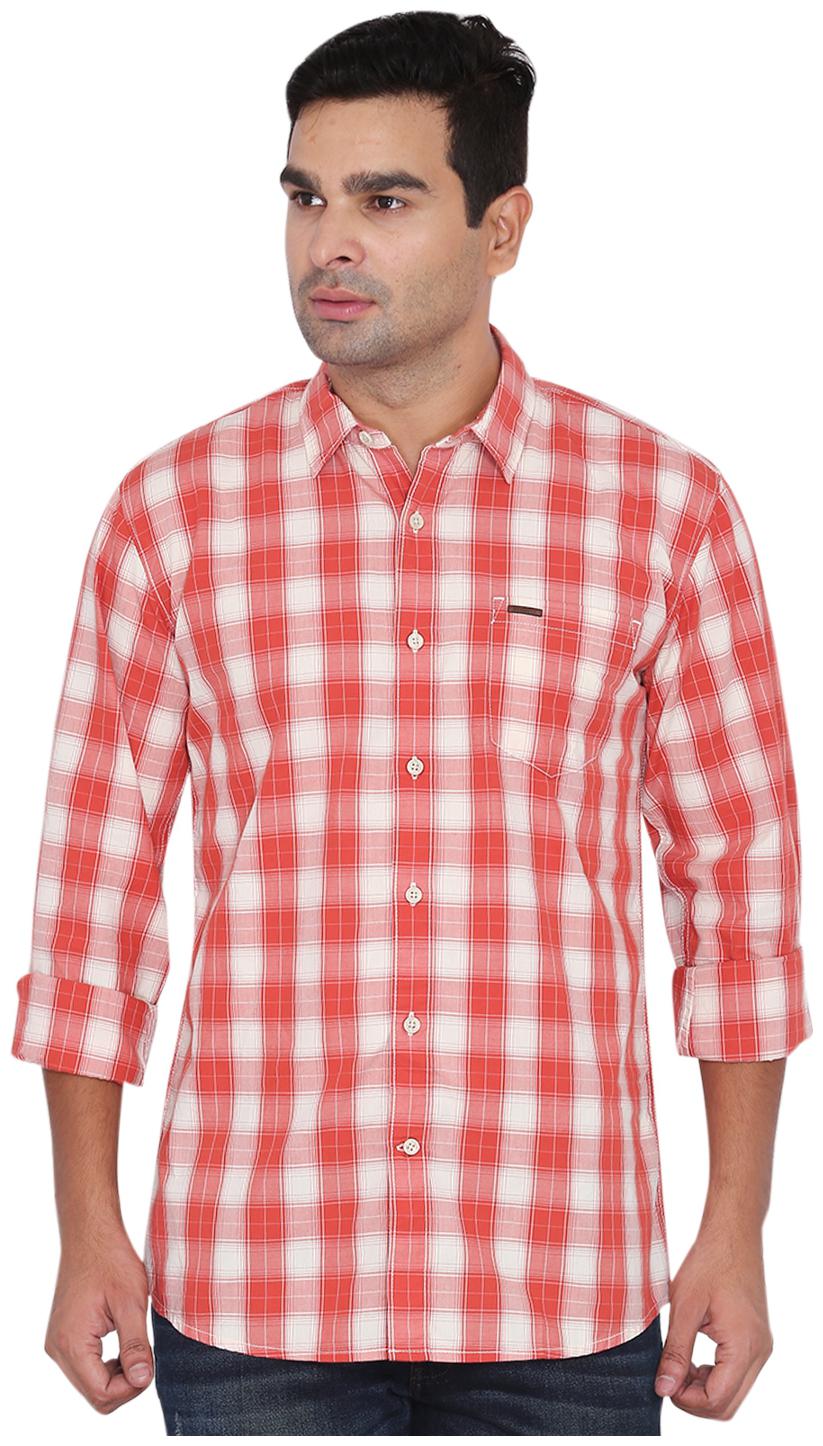 

Wrangler Men Pink Checked Regular Fit Casual Shirt