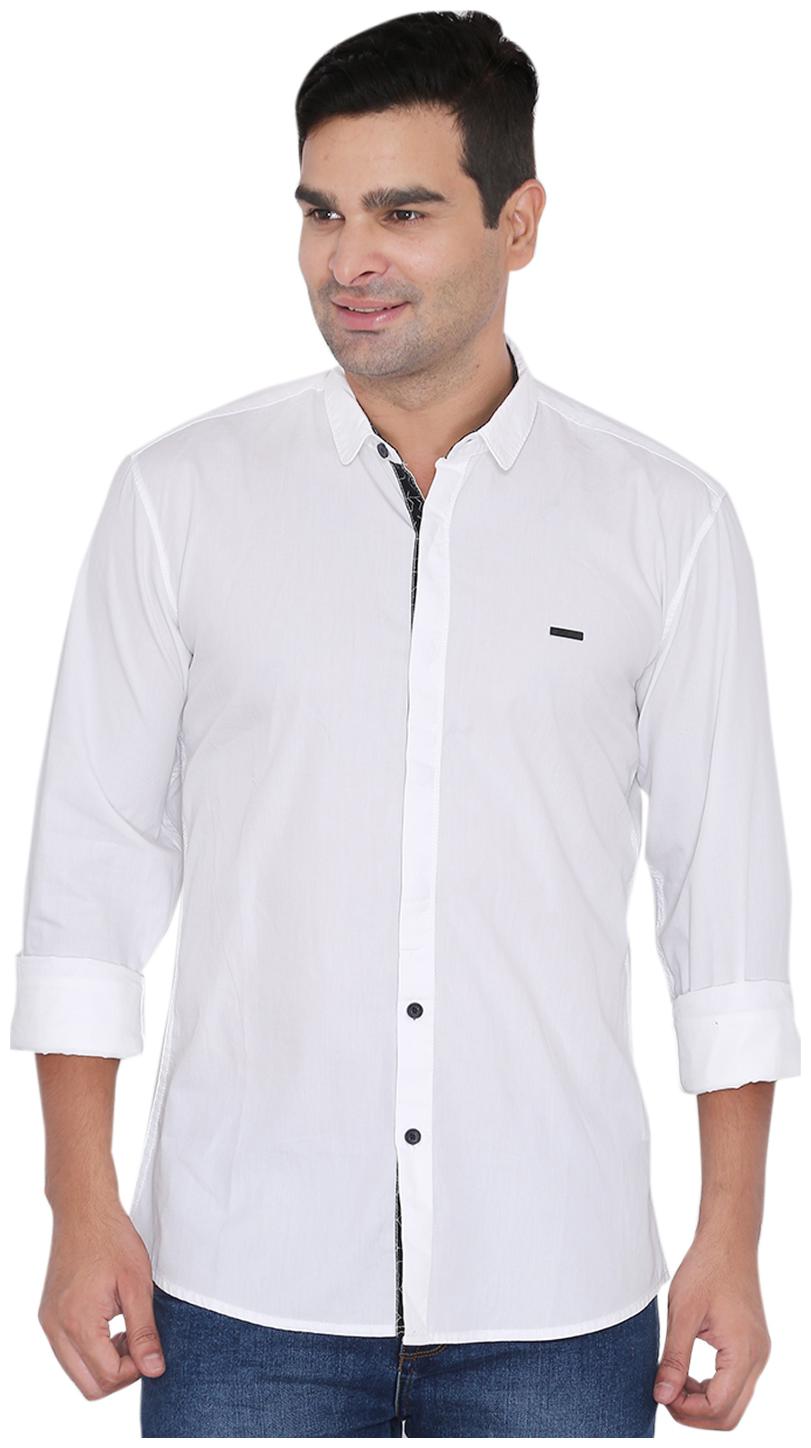 

Wrangler Men White Solid Slim Fit Casual Shirt