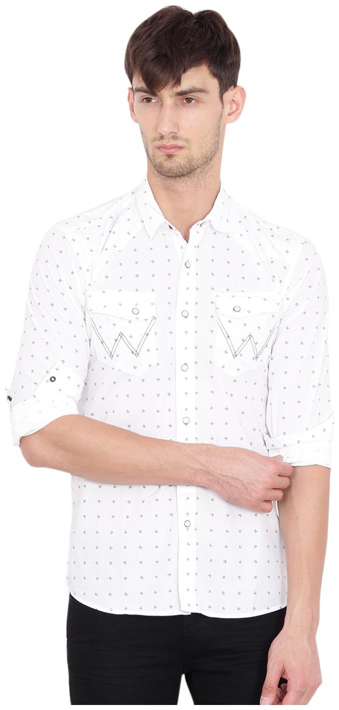 

Wrangler Men White Printed Regular Fit Casual Shirt