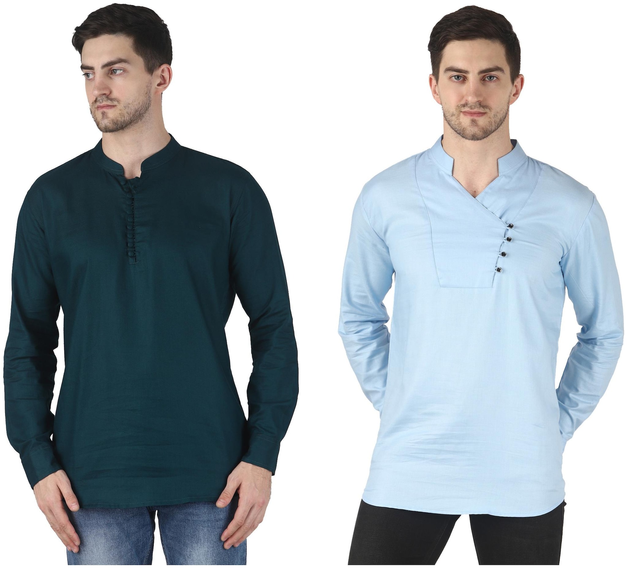 

WRITTER Men Blue Green Regular Fit Kurta