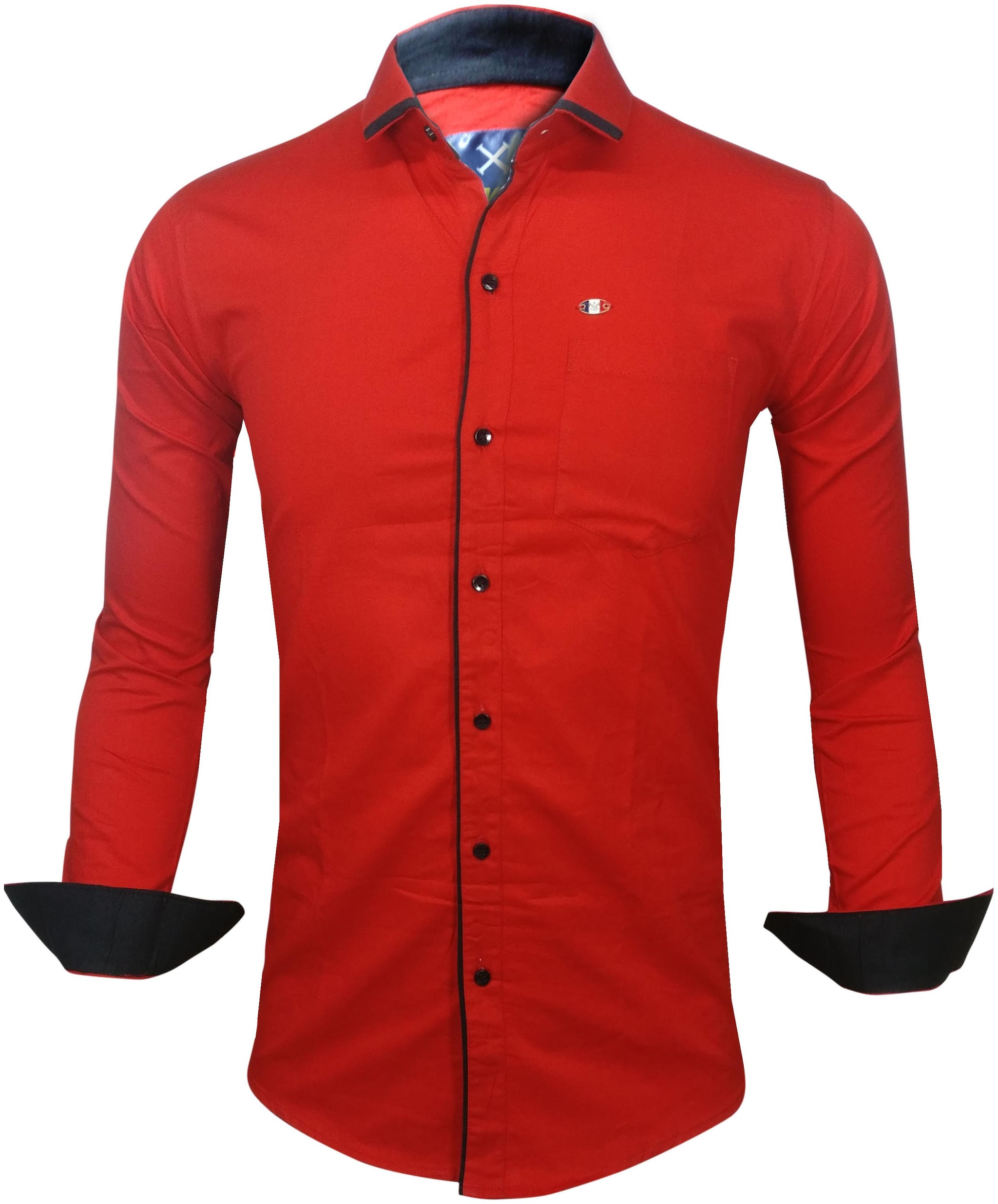 

X-MEN Men Red Solid Slim Fit Casual Shirt