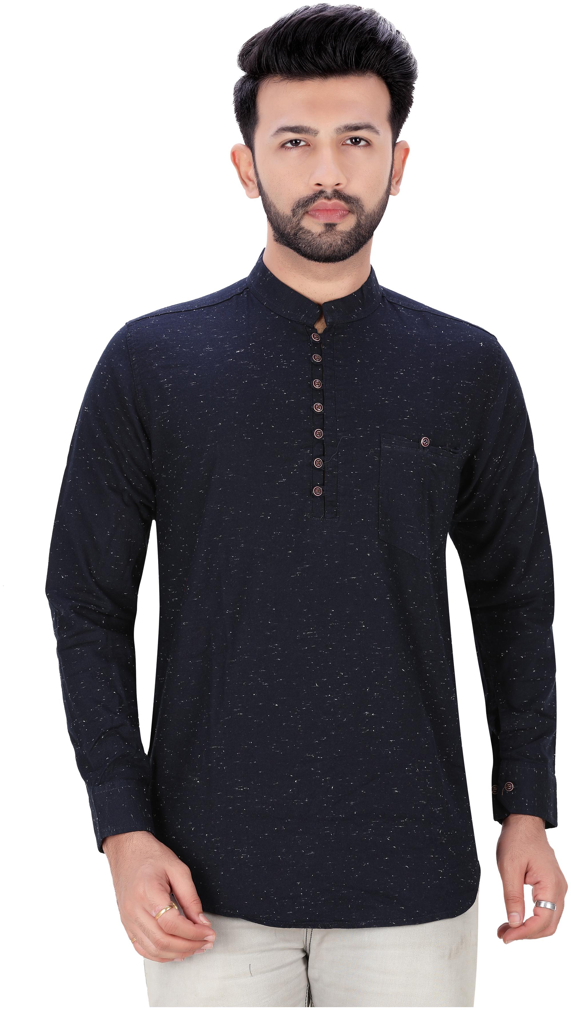 

XBOYZ Men Cotton Navy Blue Solid Kurta