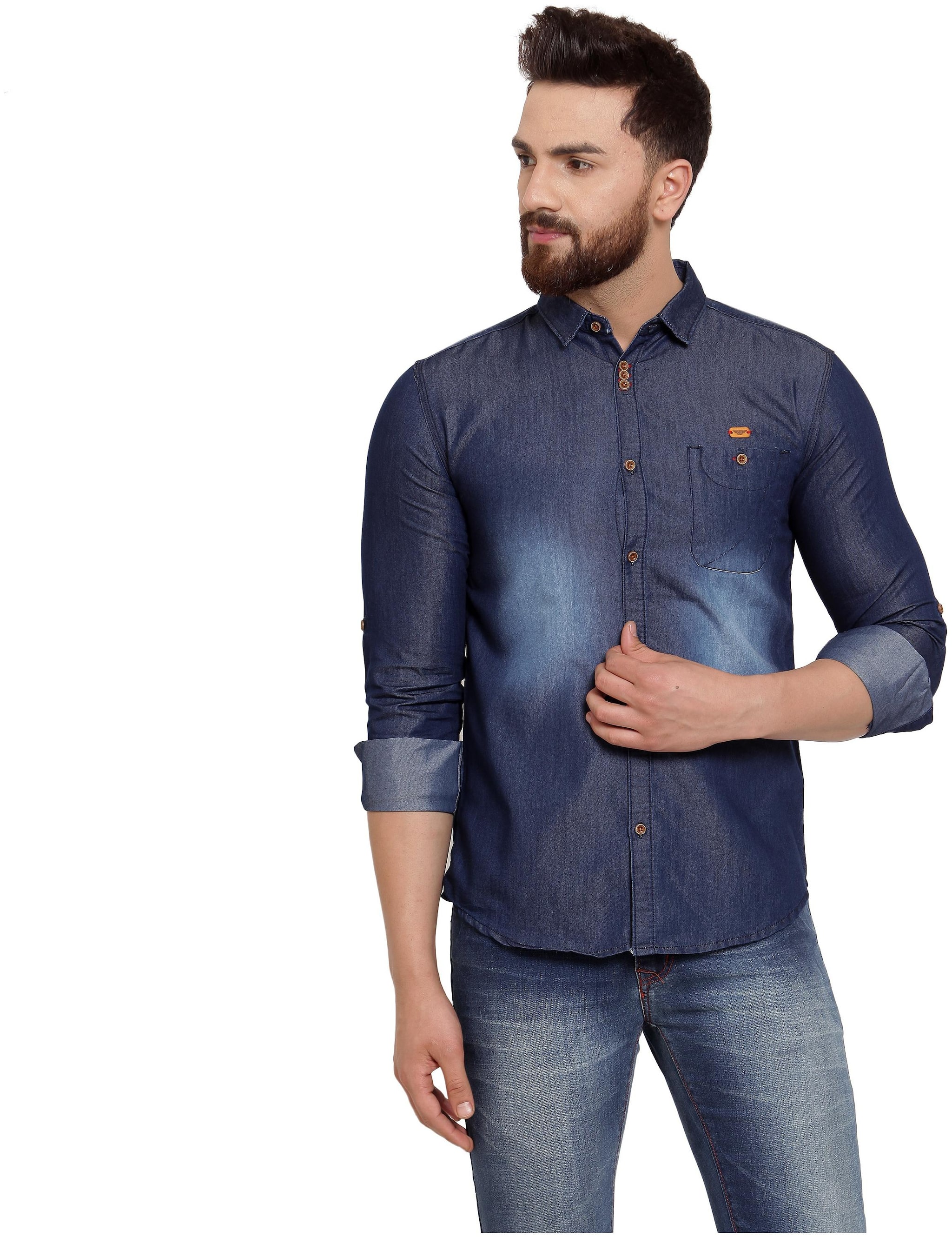 

XBOYZ Men Blue Solid Regular Fit Casual Shirt