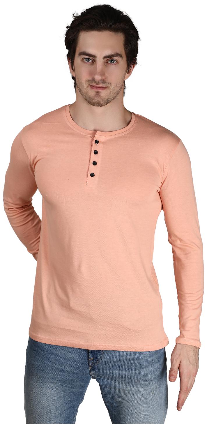 

Xite Men Peach Regular fit Cotton Henley neck T-Shirt - Pack Of 1