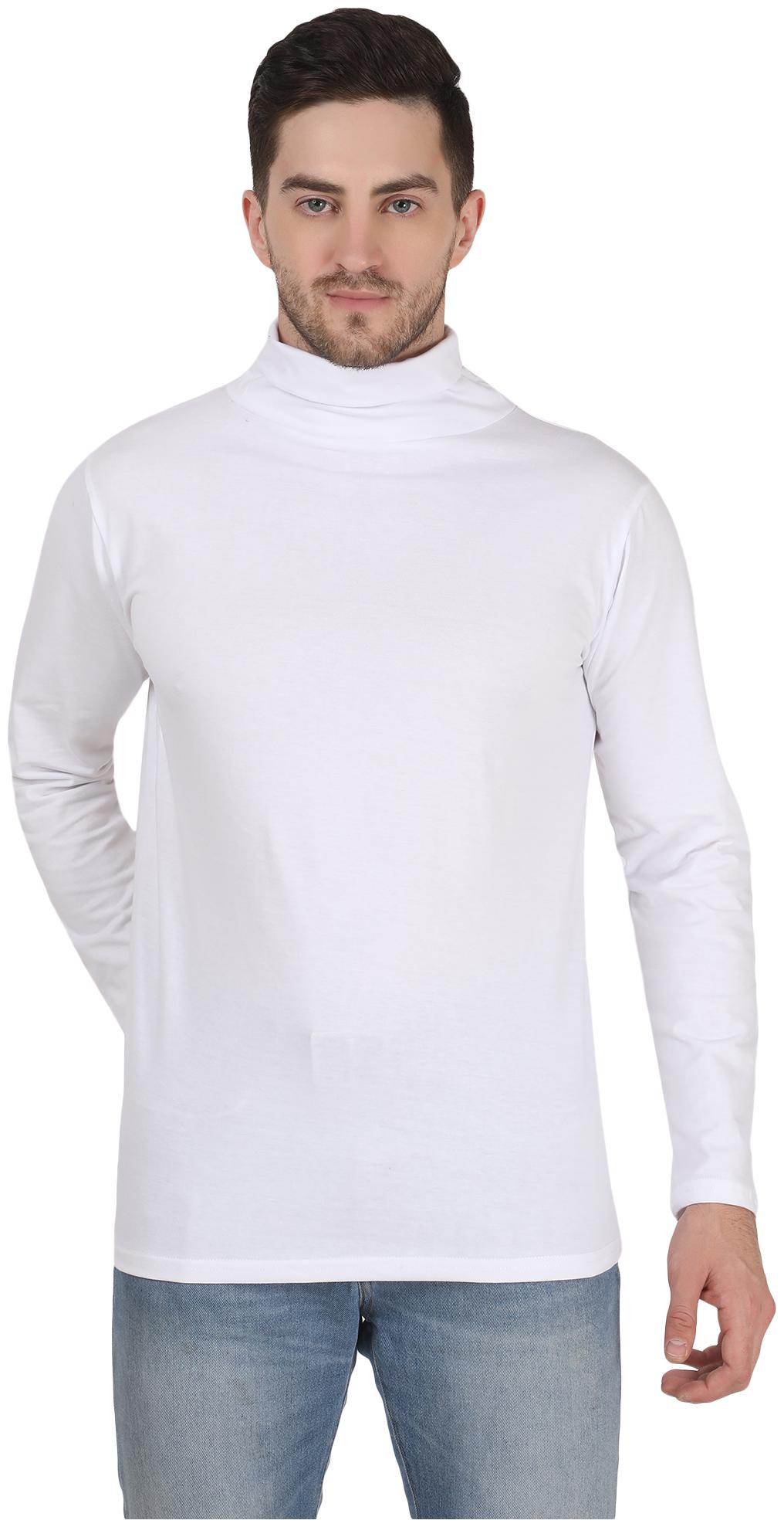 

Xite Men White Regular fit Cotton High neck T-Shirt - Pack Of 1