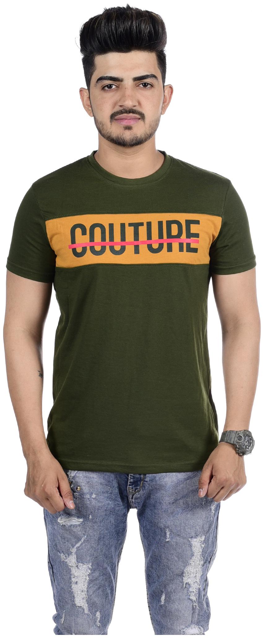 

XOHY Men Green Regular fit Cotton Round neck T-Shirt - Pack Of 1