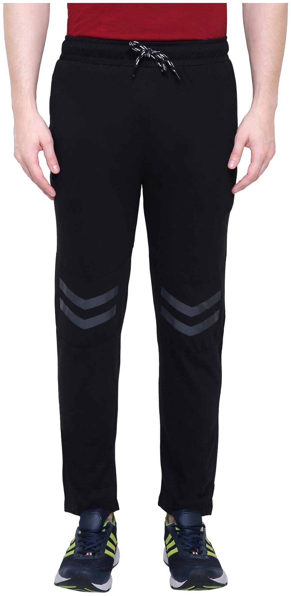 

XOHY Men Black Solid Regular fit Track pants