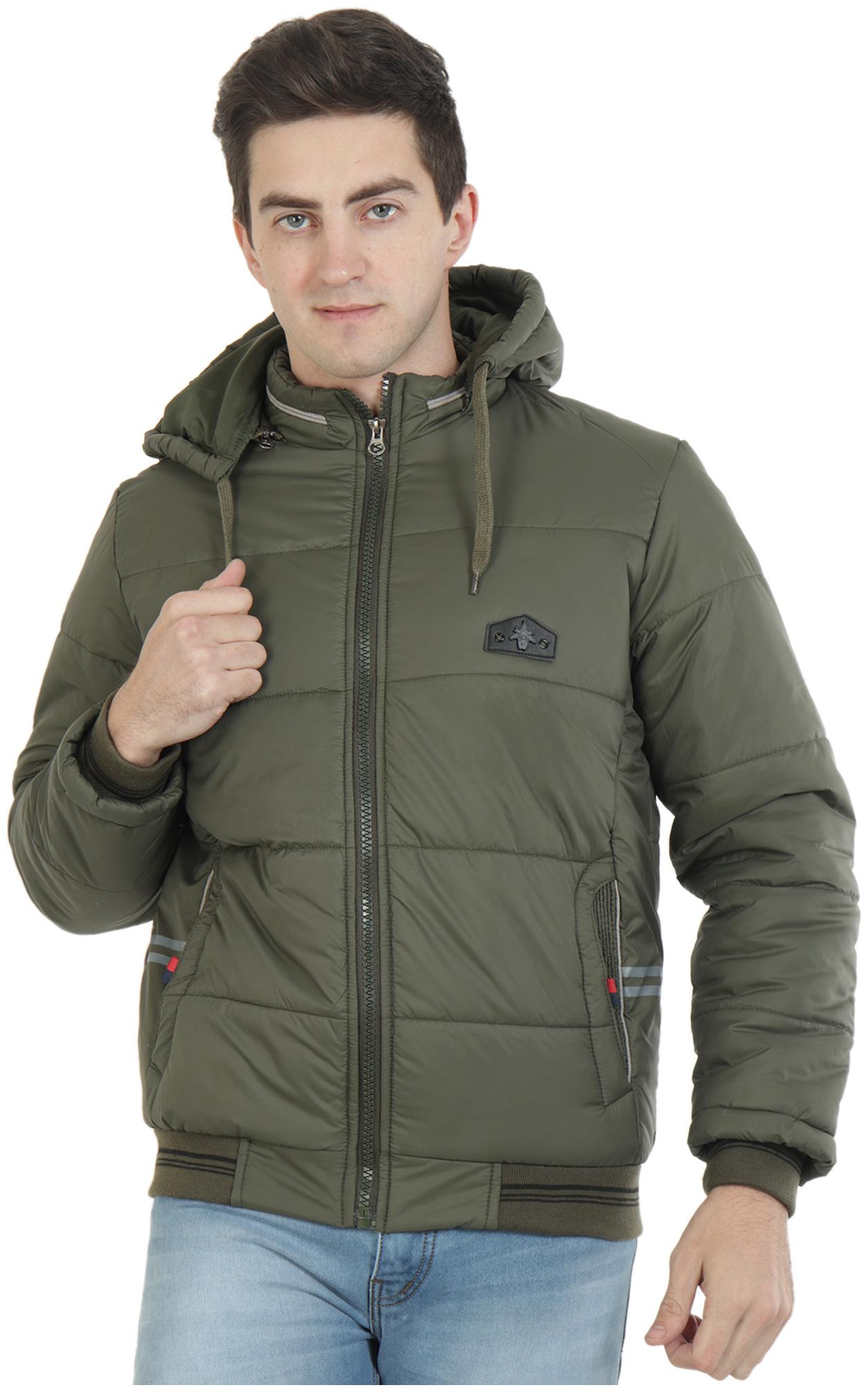

Xohy Regular Fit Full Zipper Detachable Hooded Jacket For Men - Green