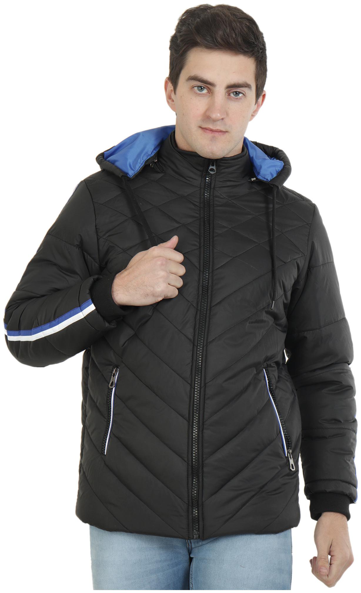 

Xohy Regular Fit Full Zipper Detachable Hooded Jacket For Men - Black