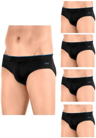 XYXX Solid Briefs - Black ,Pack Of 5