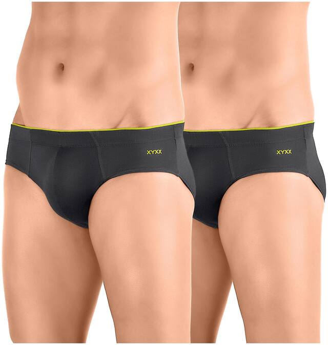 XYXX Solid Briefs - Coral Grey ,Pack Of 2