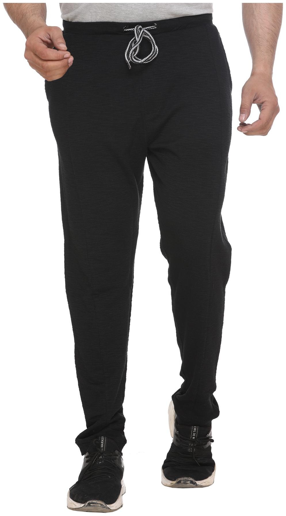 

Y I Men Black Solid Slim fit Track pants