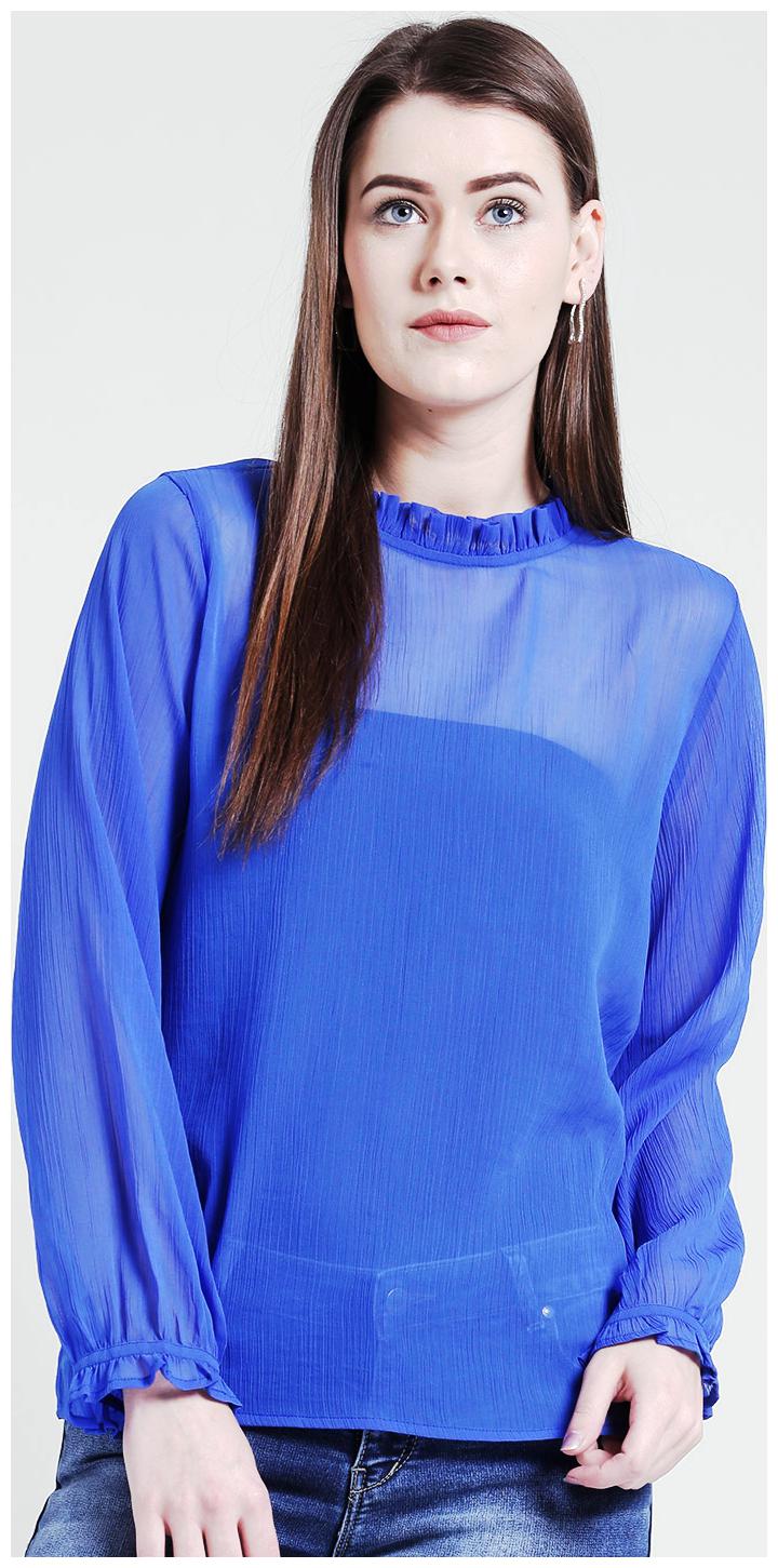 

YAADLEEN Women Solid Regular top - Blue