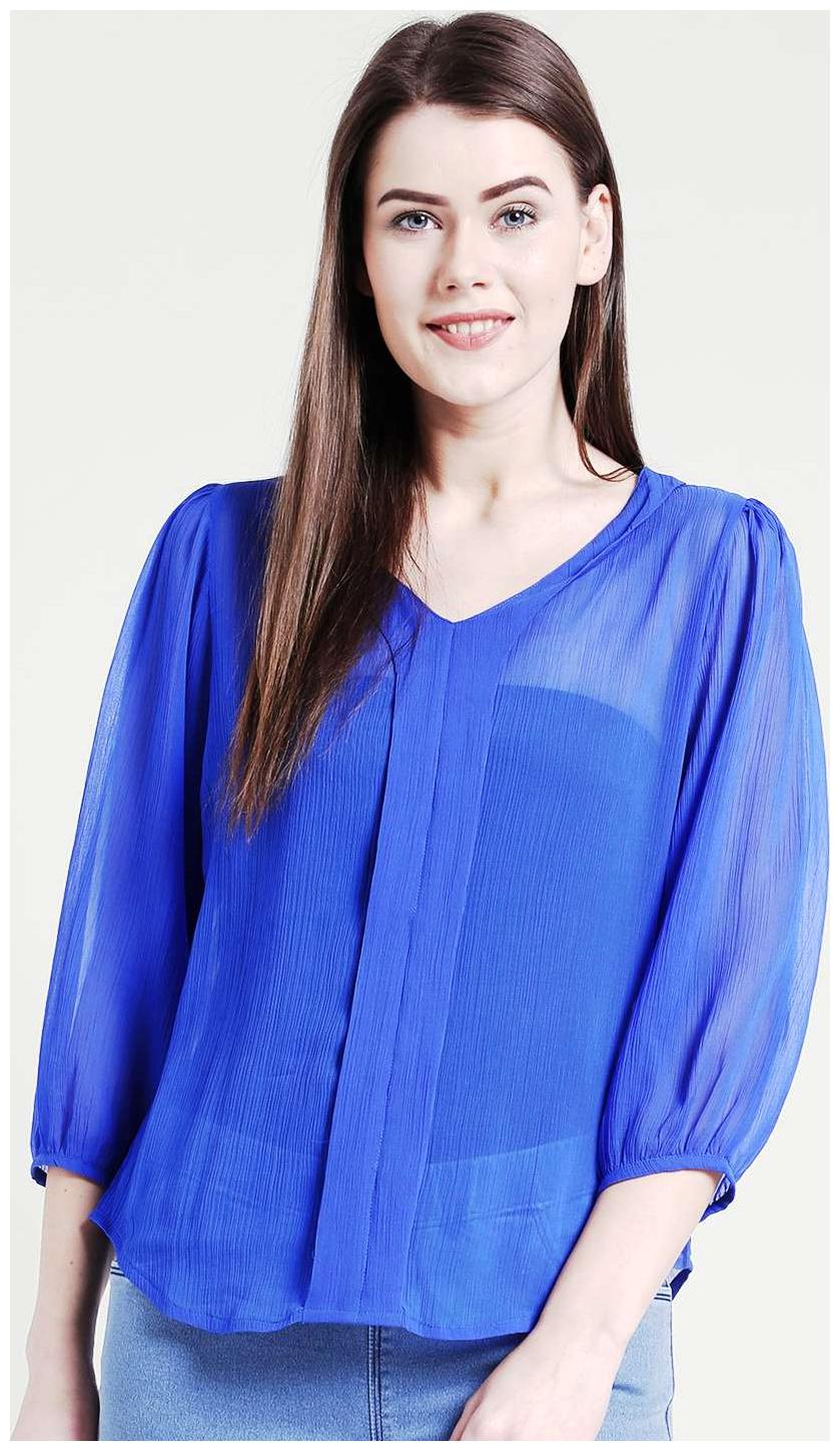 

YAADLEEN Women Solid A-line top - Blue