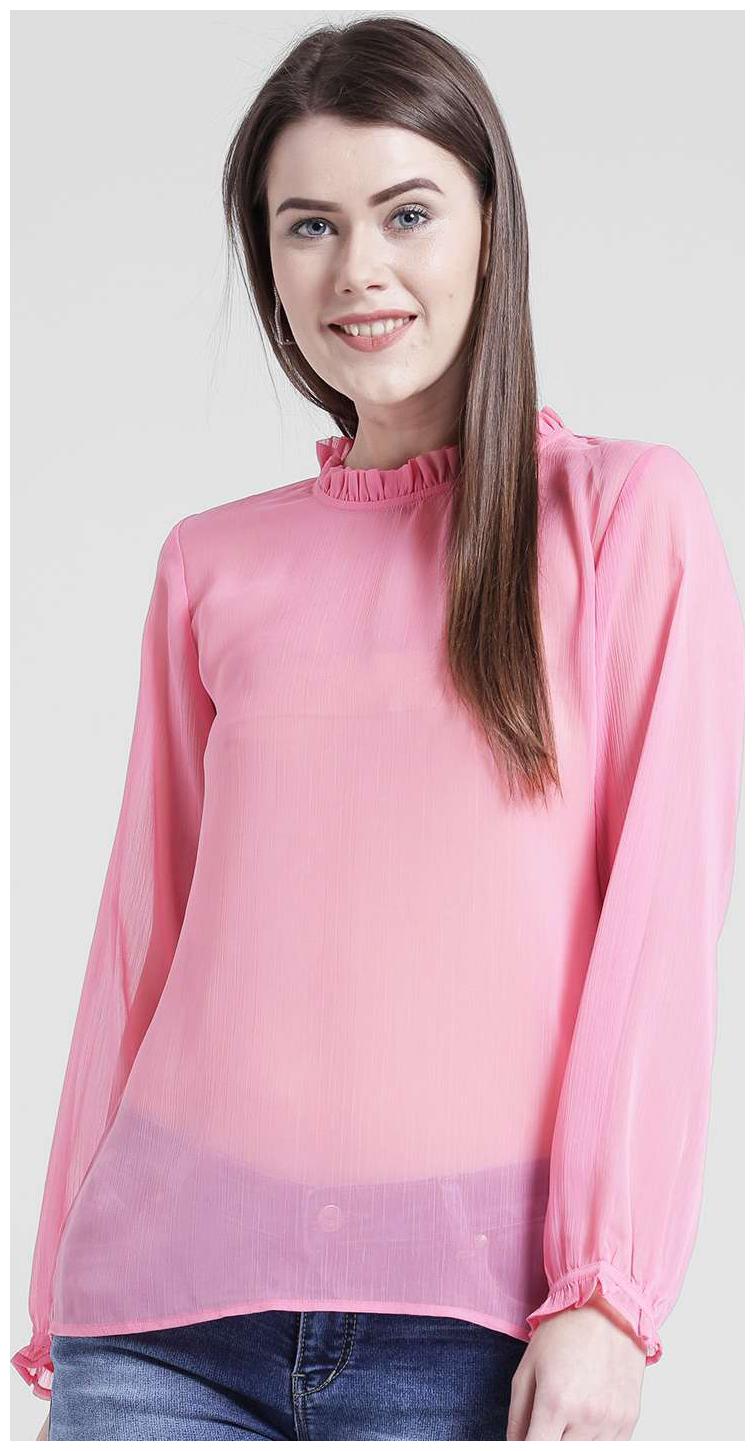 

YAADLEEN Women Solid A-line top - Pink