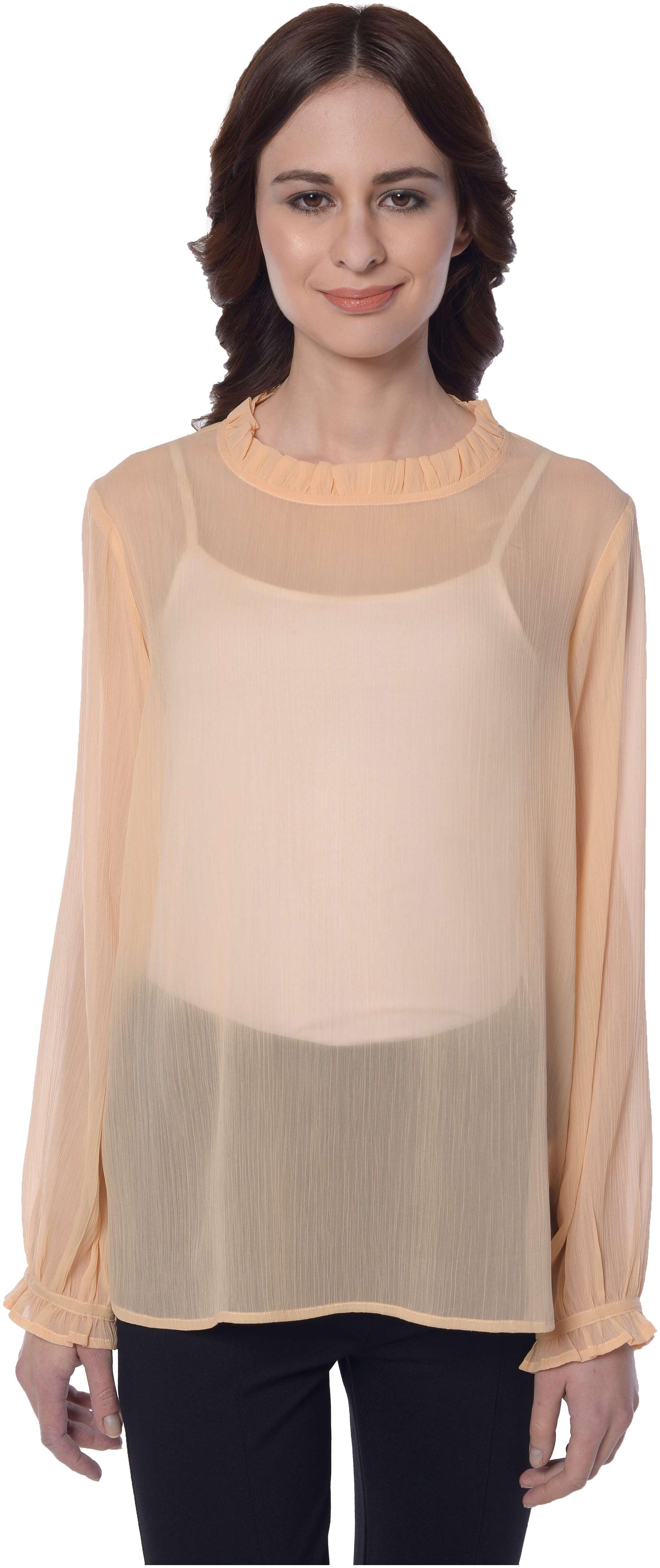 

YAADLEEN Women Solid Regular top - Orange
