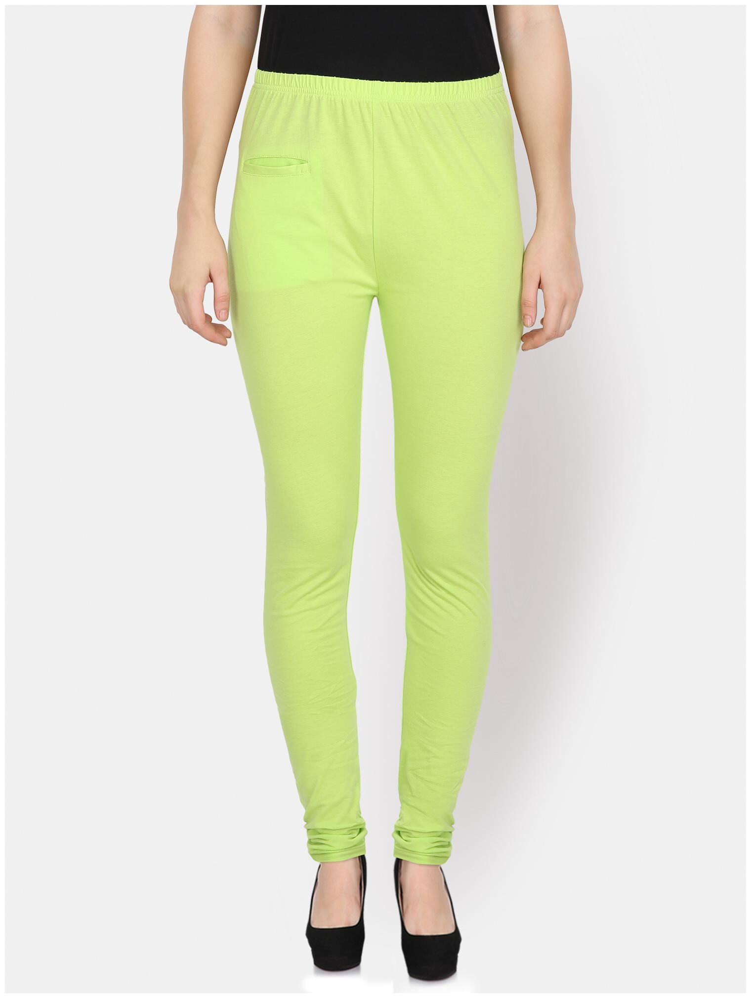 

YAADLEEN Cotton Women Leggings Green