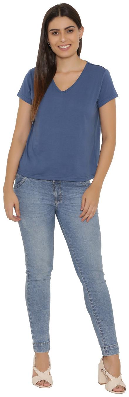 

YAADLEEN Women Dyed Regular top - Blue