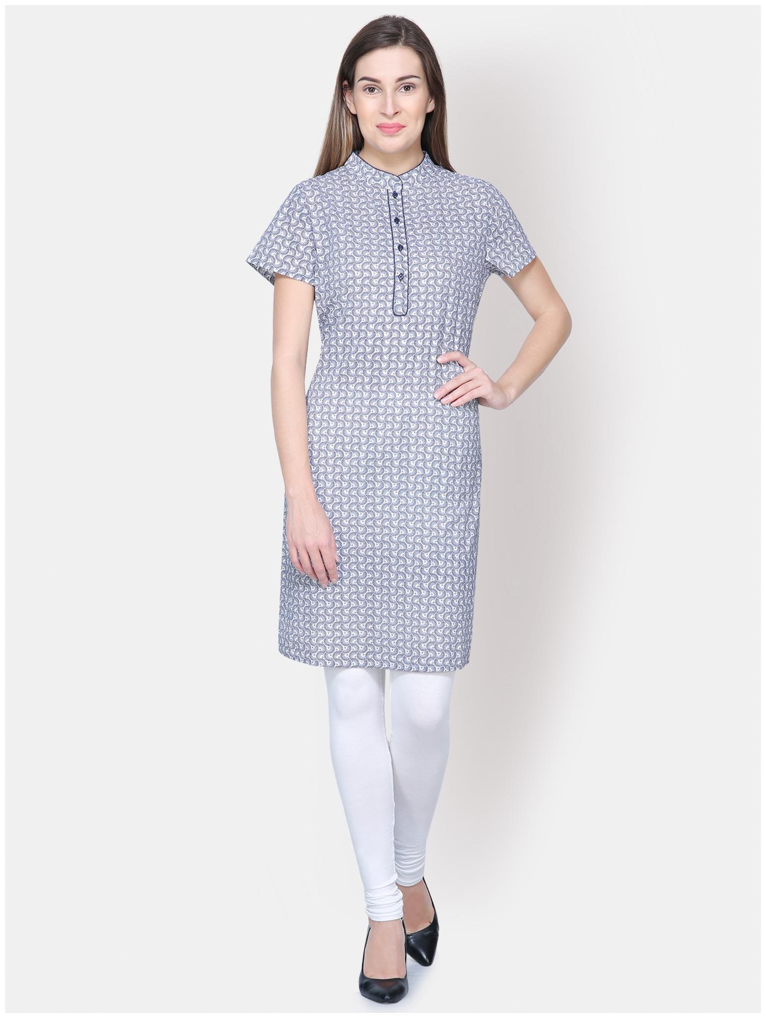 

YAADLEEN Women Blue Printed Regular Kurta