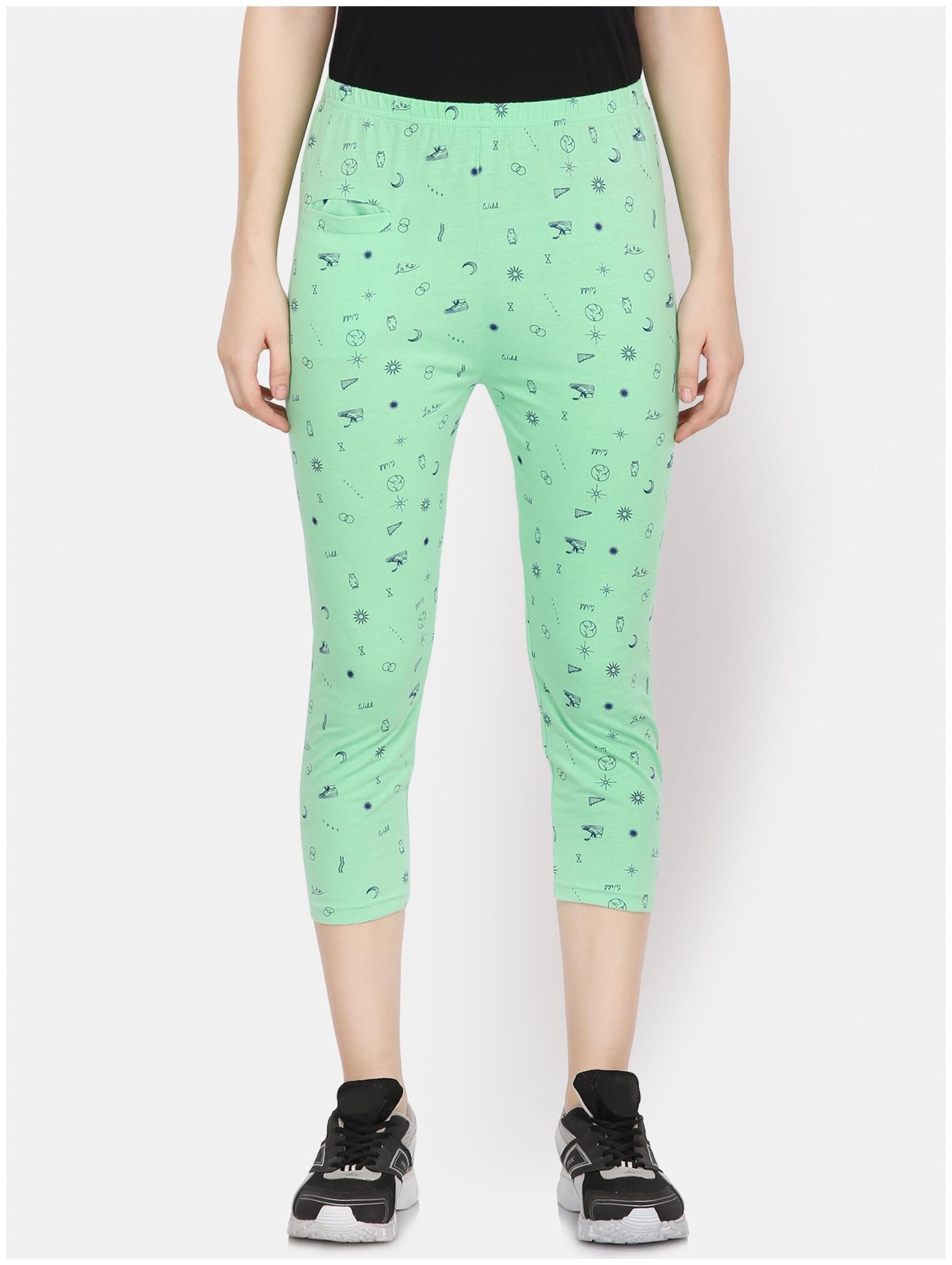 

YAADLEEN Cotton Women Leggings Green