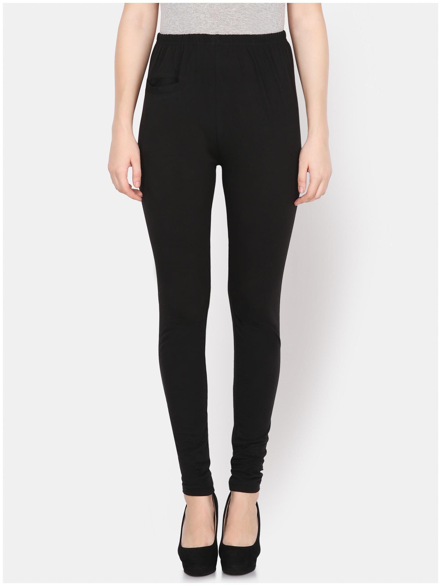 

YAADLEEN Cotton Women Leggings Black