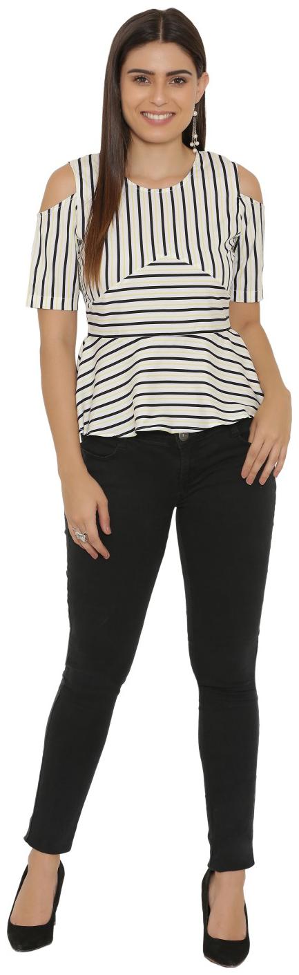 

YAADLEEN Women Printed Regular top - Black