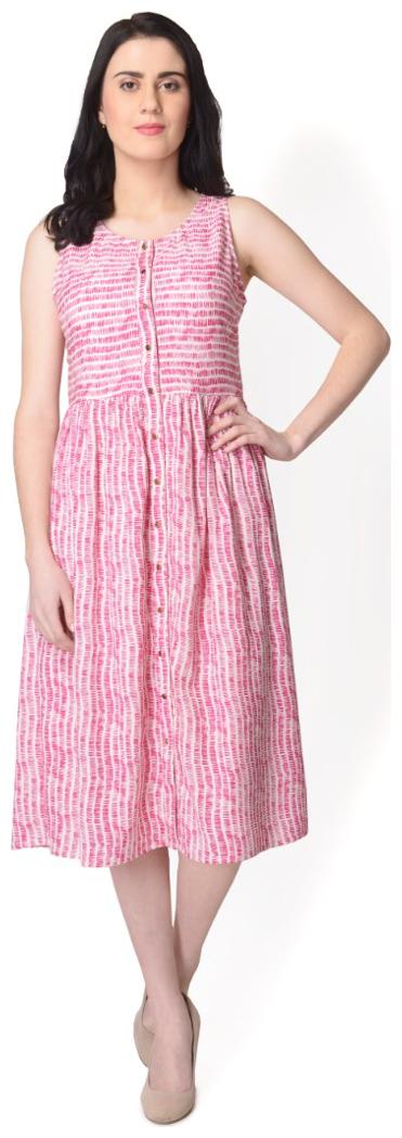 

YAADLEEN Red Solid A-line dress