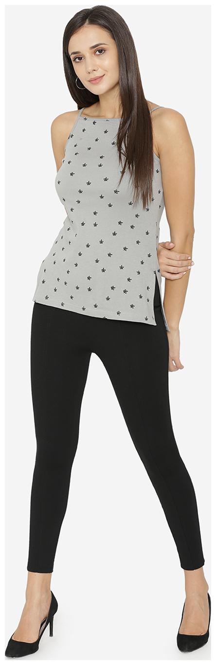 

YAADLEEN Women Polka dots A-line top - Grey