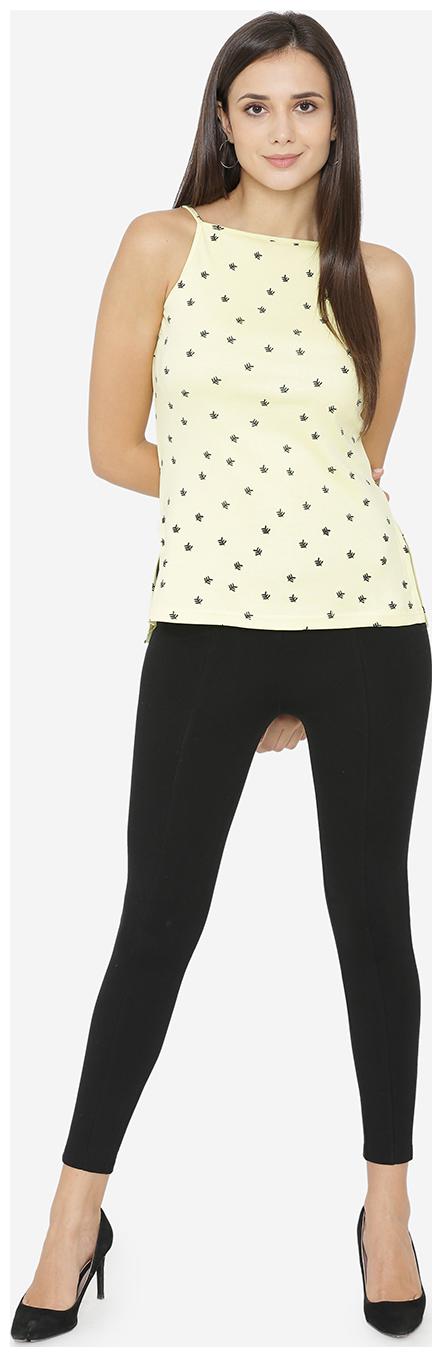 

YAADLEEN Women Polka dots A-line top - Yellow