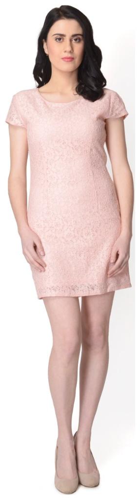 

YAADLEEN Pink Solid A-line dress