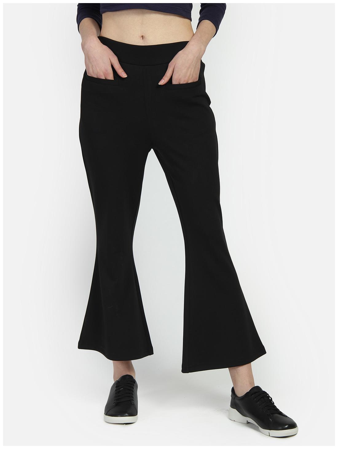 

YAADLEEN Women Black Straight fit Regular trousers