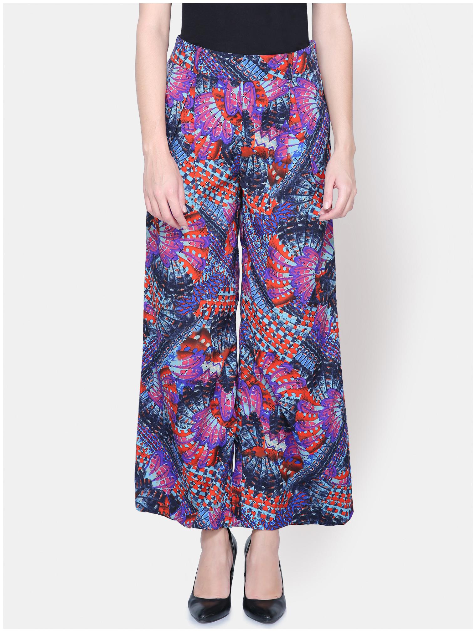 

YAADLEEN Multi Printed Straight Palazzo