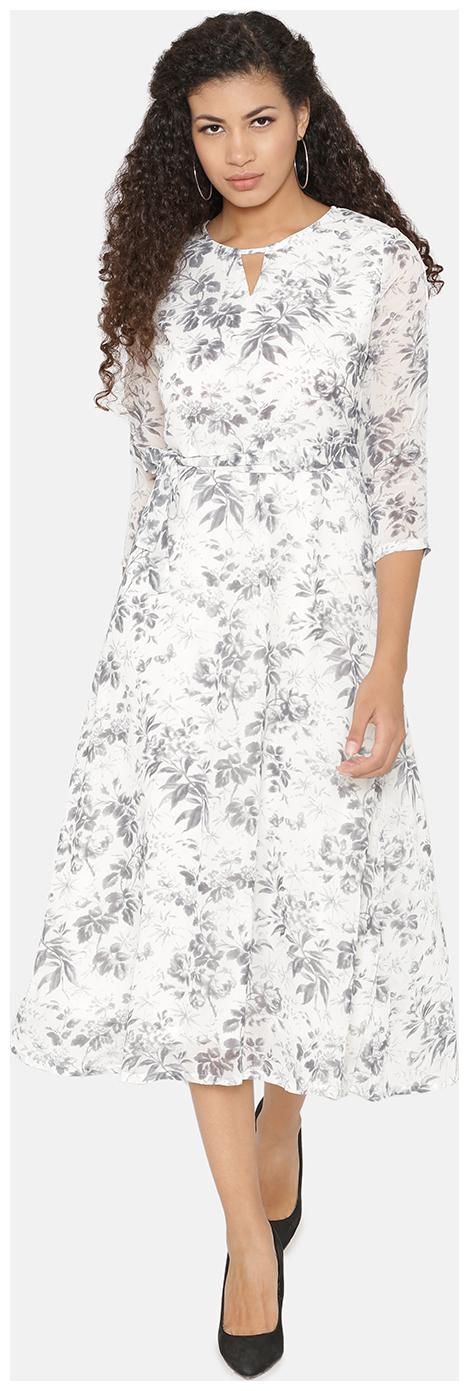 

YAADLEEN Grey Printed A-line dress