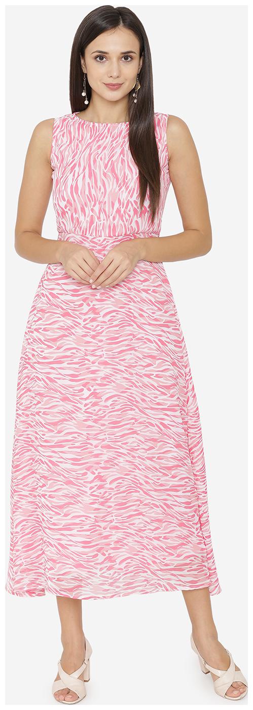

YAADLEEN Pink Printed A-line dress