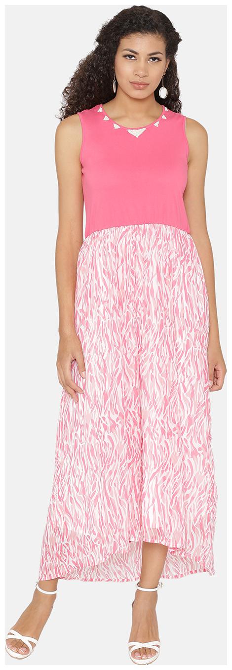 

YAADLEEN Pink Printed A-line dress